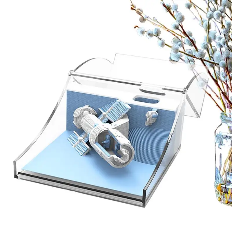 

3D блокнот для записей с изображением астронавта, космоса, бумаги, резьбы, искусства, скульптуры, блокнот с дисплеем, 3D стол, Космический свет, искусство и ремесло, Оригинал DIY