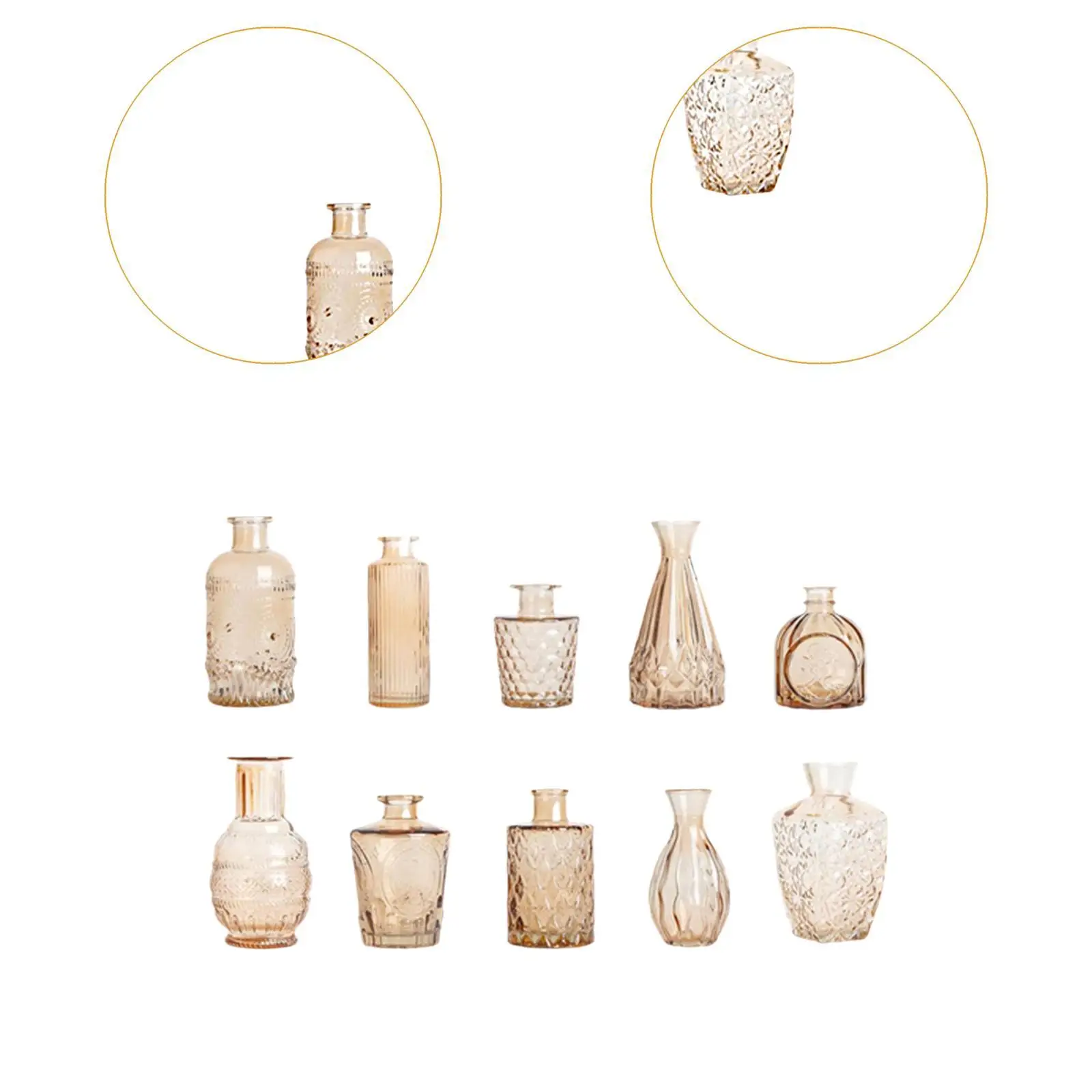 Mini Glass Bud Vases Set 5