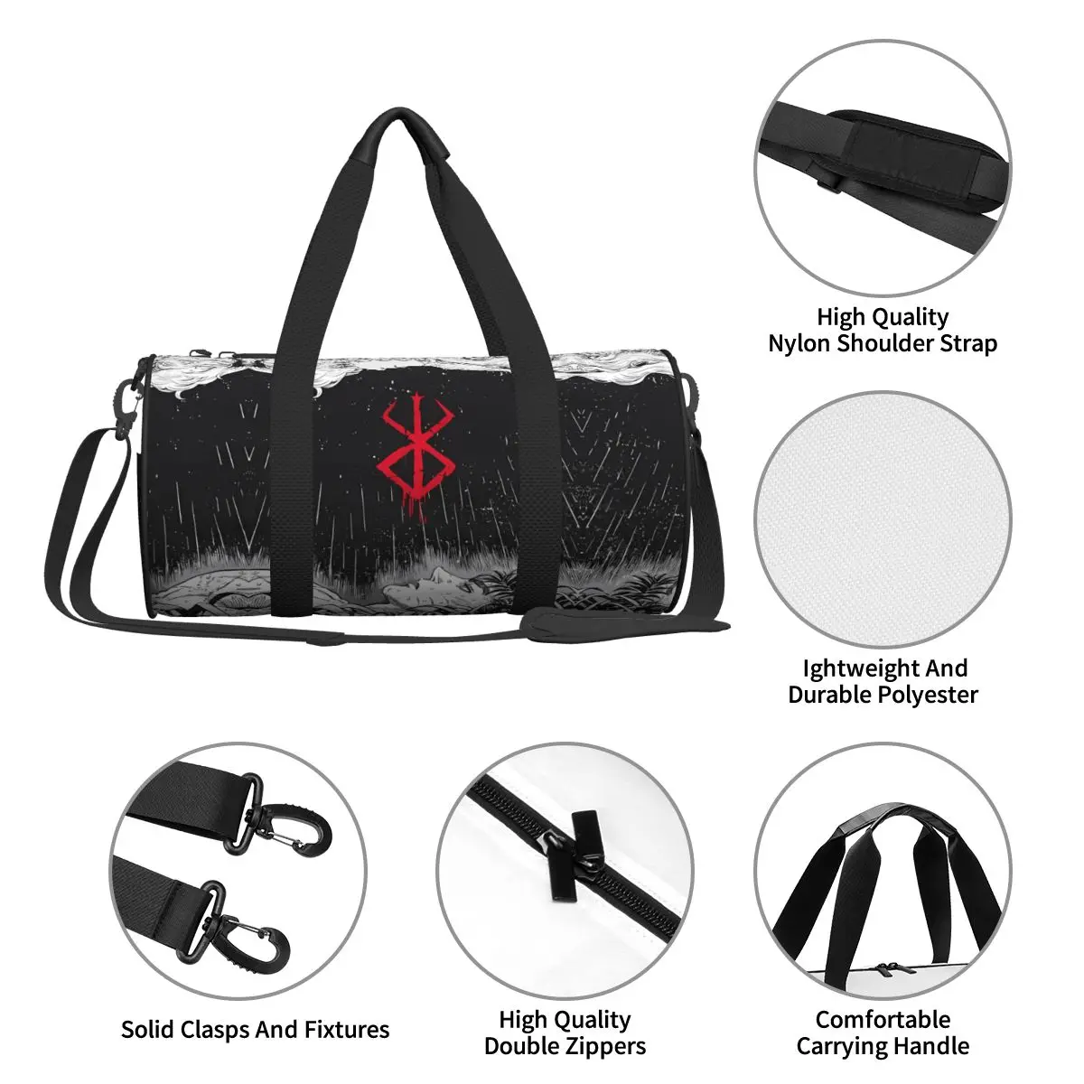 Japan Anime Bereserk Gym Bag Fashion Street Waterproof Sports Bags Large Capacity Travel Handbag Novelty Fitness Bag For Couple 4