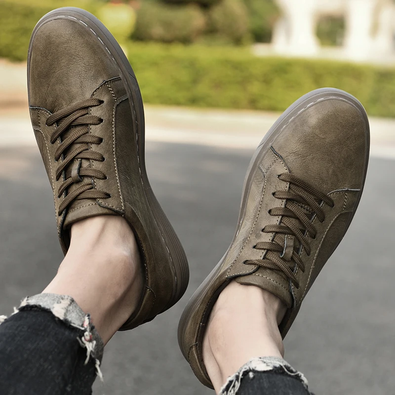 Men's Shoes 2023 Genuine Leather Designer Casual Shoes Italian Luxury Brand Comfy Sneakers Men Skateboard shoes Tenis Masculino 3