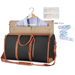 Buylor PU Foldable Travel & Gym Waterproof Tote Bag - Large Capacity Women's Handbag (BlackA yoga strap)