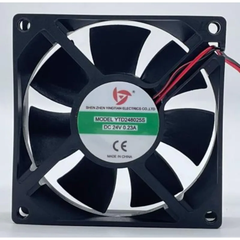 New Cooling Fan for YTD248025S 24V 0.23A 8cm Welding Machine Fan 2-Wire 80x80x25mm 1