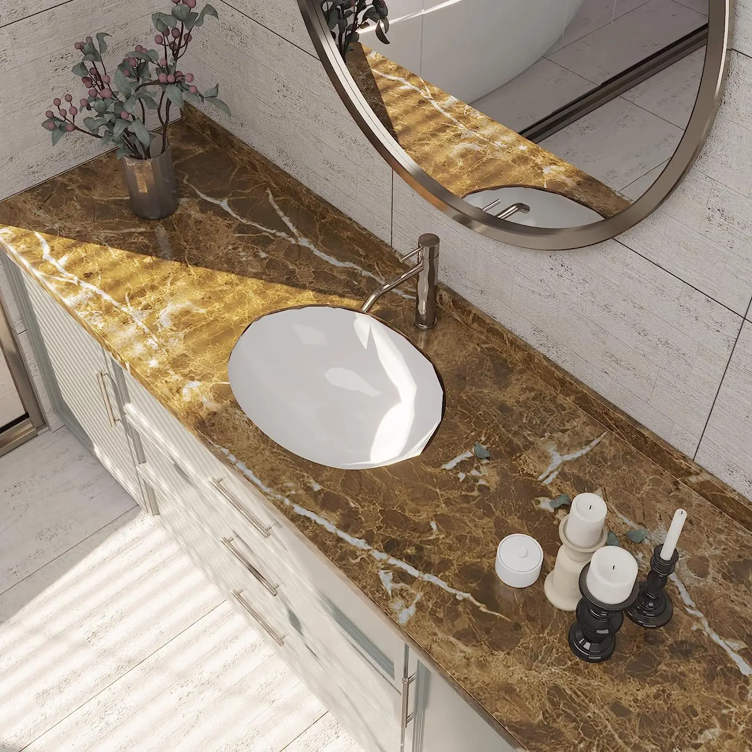 PVC Marble Contact Paper 40/50cm self adhesive wallpaper peel and stick paper self adhesive liner