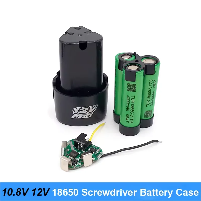 10.8V 12V 스크류드라이버 드릴 배터리 케이스 박스 (18650 홀더 브래킷 포함) 3S 30A BMS 보드 (슈라 스크류드라이버 교체용)