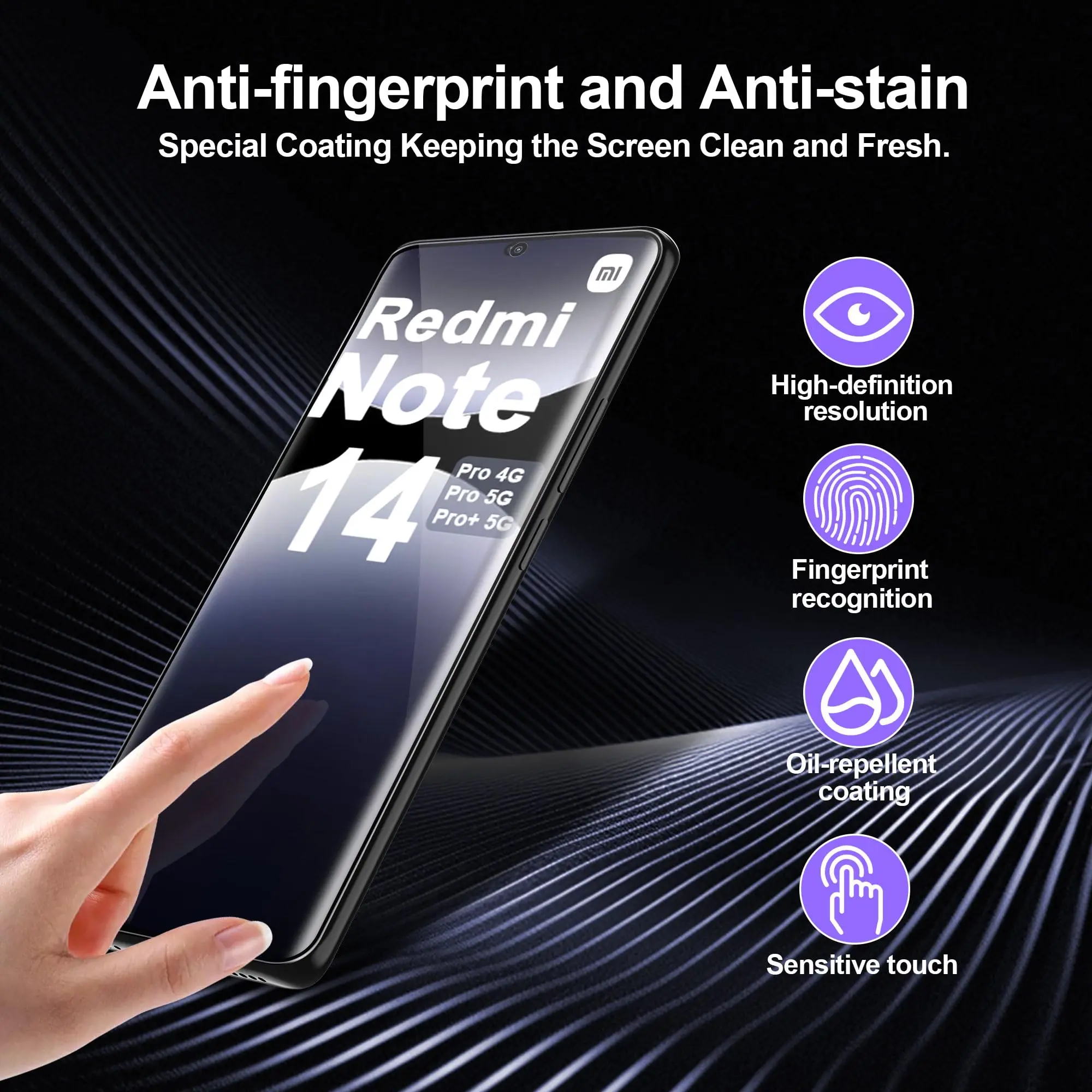 Premium 3D Screen Protector with Side Glue - Tempered Glass, HD Crystal Clarity, 9H Hardness, Anti-Scratch, Case Friendly