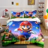 10 Sizes Super Mario Movie Print Bedding Set 1 Duvet Cover 2 Pillowcases Adult and Children Bedding Set Luxury Bed Comforter Set 6