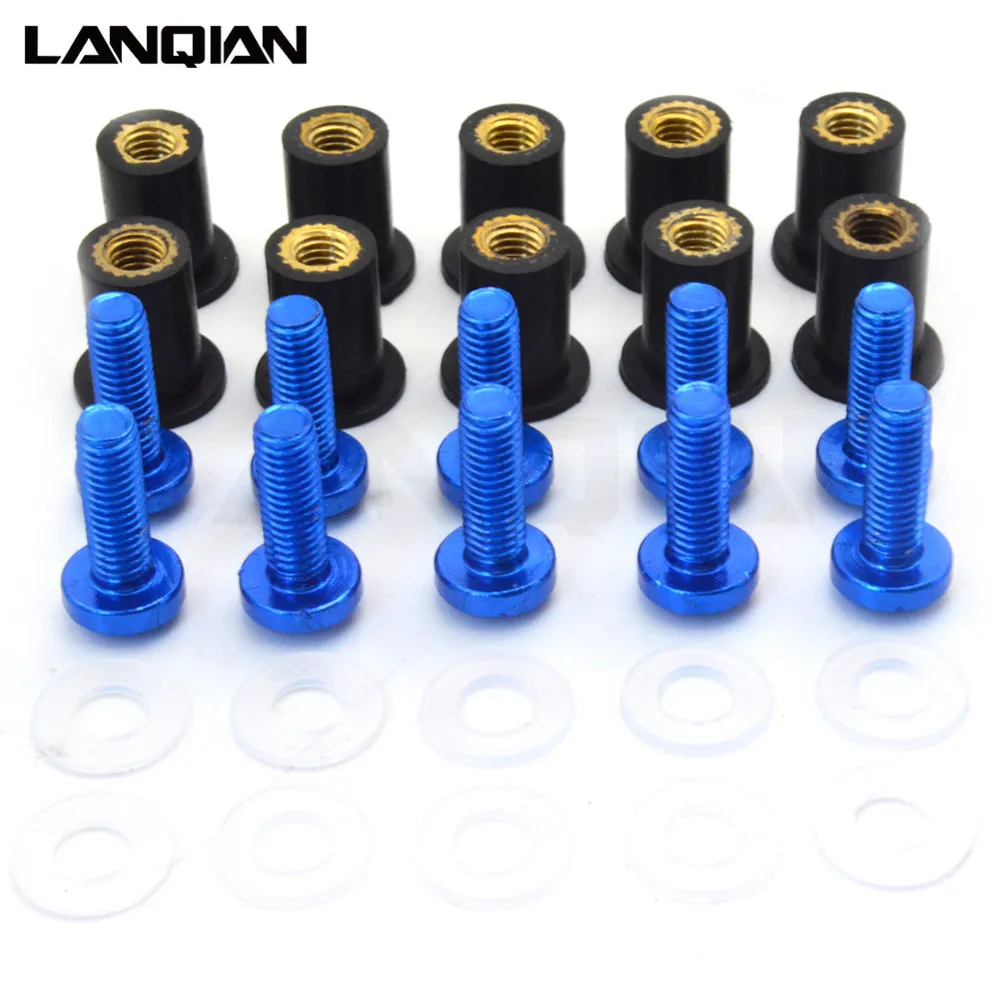 Motorcycle Fasteners 10PCS Fairing Wind Screen Screw Bolt Kit Windshield Mounting Nut bolt for SUZUKI GSXR 600 750 1000 250R SV650A GSX-S 1000,Auto Fasteners,Motorcycle Screws
