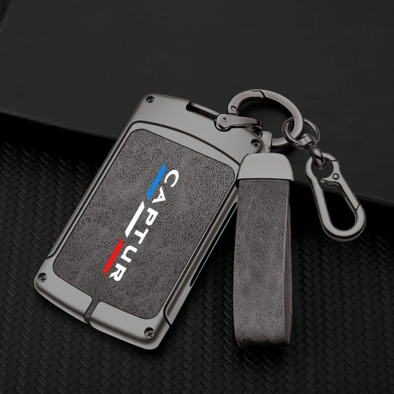 

Auto TPU Zinc Alloy Key Case Bag For Renault Captur Logo Car Key Chain Car Metal Key Shell Car Interior Decoration Accessories