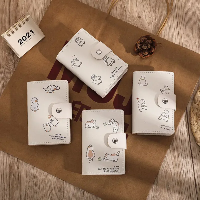 ID Cards Holders Anti Thief Cartoon Cat Bank Credit Bus Cards Cover Business Card Holder Coin Pouch Wallets Bag Organizer Purse