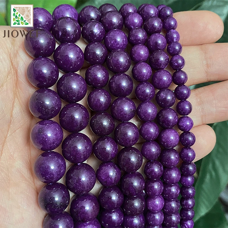 DarkPurpleChalcedonyRoundBeadsDiyCharmsBraceletNecklaceforJewelryMakingNaturalStone