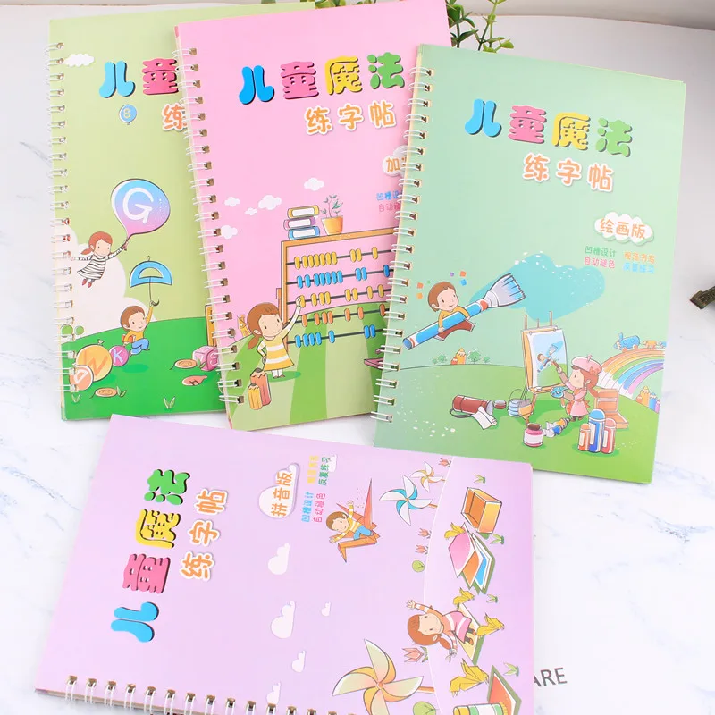 Reusable Writing Paste Calligraphy Handwriting Copybook For Kids Word Children's Book Groove Calligraphic Letter Practice Toy