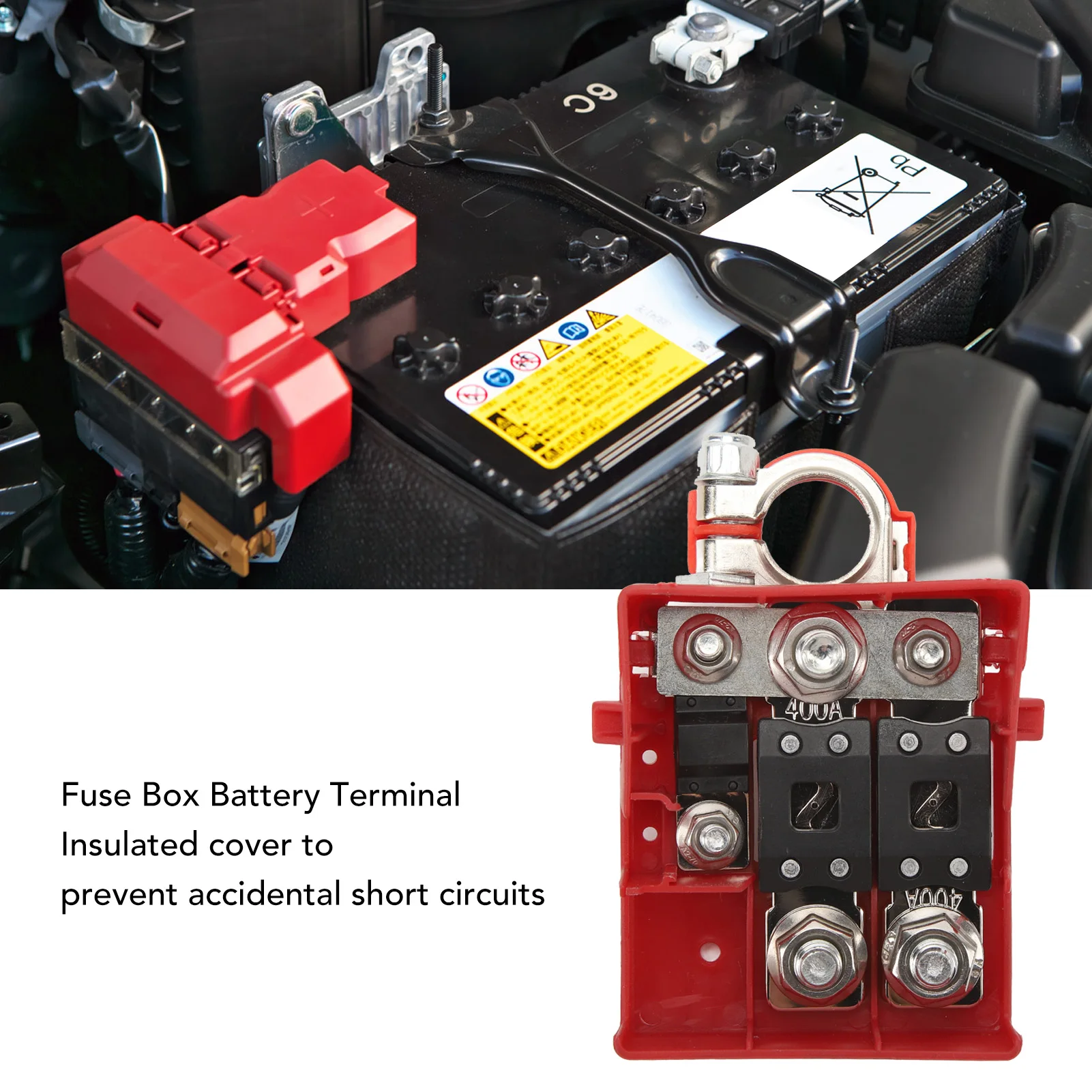 Car Fuse Box Battery Distribution Terminal with Cover 32V 400A Short Circuit Protection Sensitive Fast Connection for Caravans