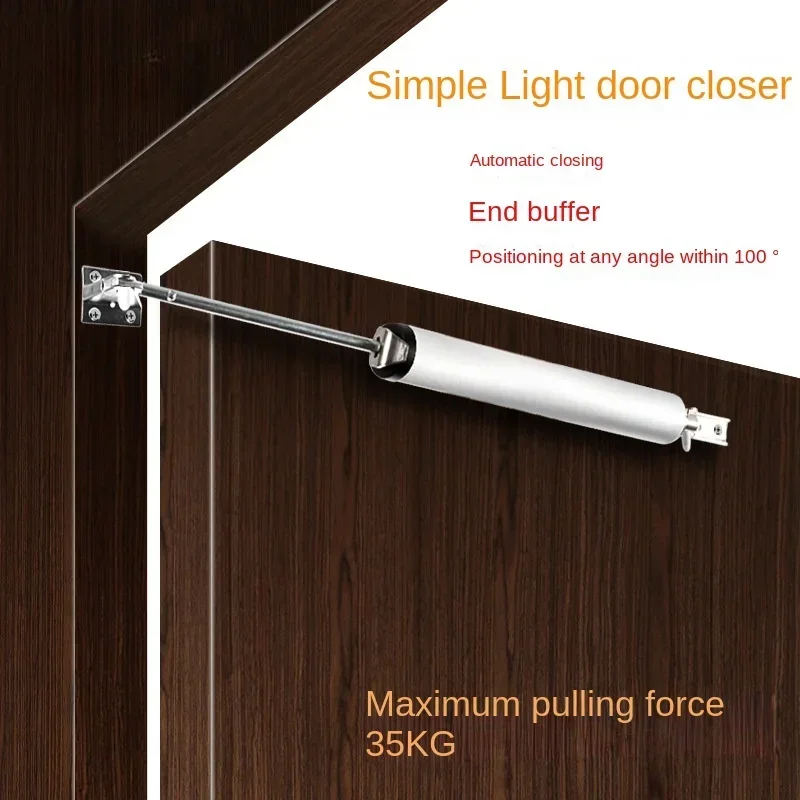 Soft Closing Automatic Door Closer 35KG Pneumatic Adjustable Speed Positioning Door Stop Protective Holder Hardware door closer