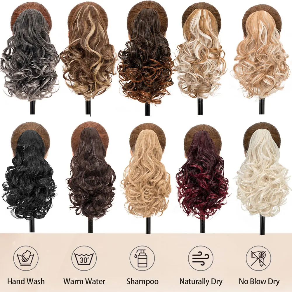 BENEHAIR Claw Clip Ponytail Extension 12'' 14" Clip in Wavy Ponytail Hair Extensions Pony Tails Hairpiece for Women Daily