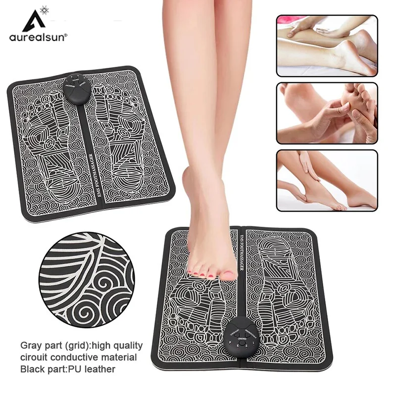 Ems Acupuncture Electric Foot Massager Mat Tens Electrodes Masajeador