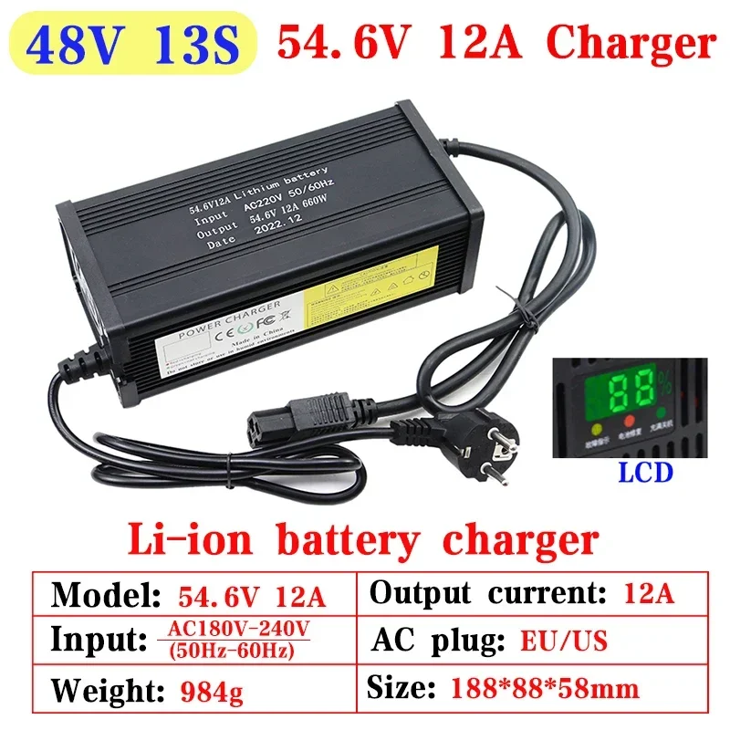 스마트 리튬 배터리 고속 충전기, 리튬 이온 전기 자전거 전동 공구, 13S 16S 20S Lipo, 54.6V, 67.2V, 84V, 5A, 8A, 10A, 12A, 15A, 20A