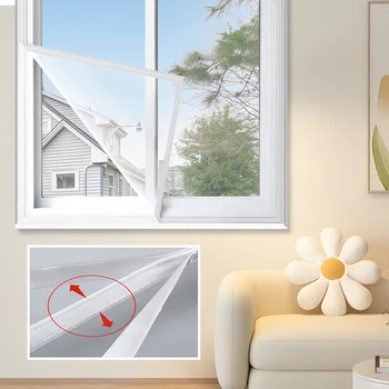 White mosquito net, self-adhesive window mesh without drilling, window insect-proof mesh suitable for doors and Windows. curtain 1