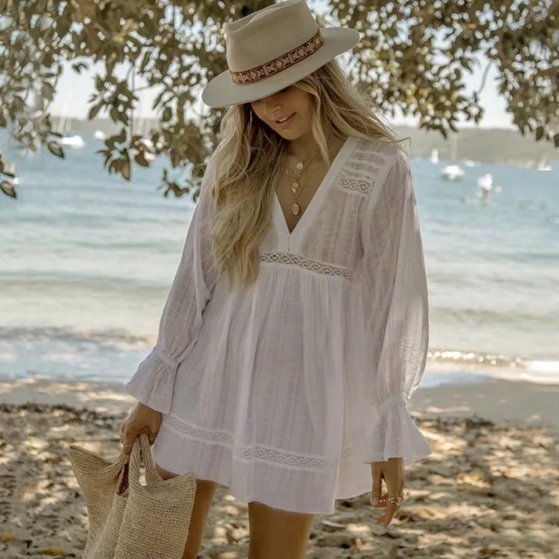 

Новинка, кружевное короткое пляжное бикини в европейском и американском стиле, пляжная юбка для отдыха, купальник, Солнцезащитная одежда для женщин