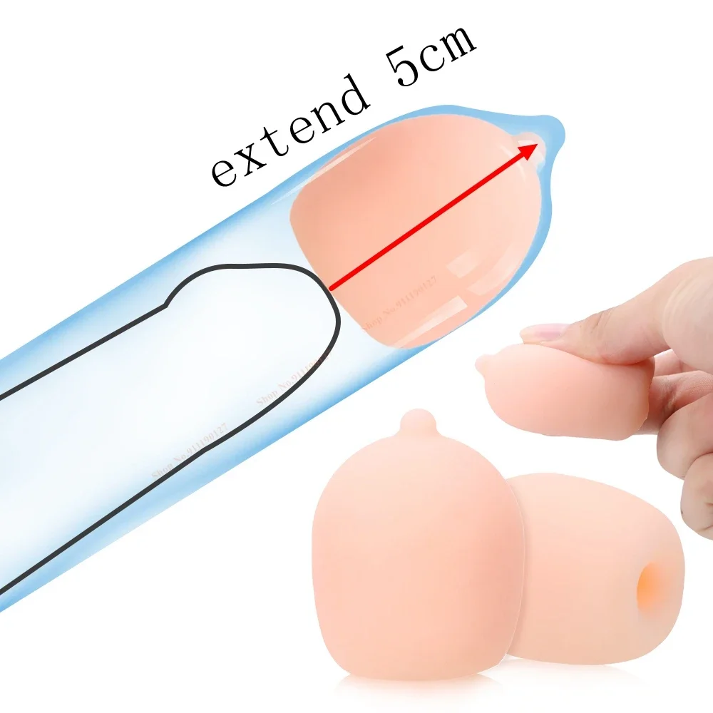 Penis Extender Beads Cock Ring Condom Attachment Penis Sex Toys for Penis Enlargement Reusable