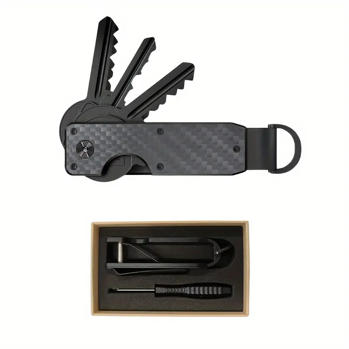Sleek Metallic Key Organizer | Minimalist Smart Key Holder | Secure and Innovative Keychain