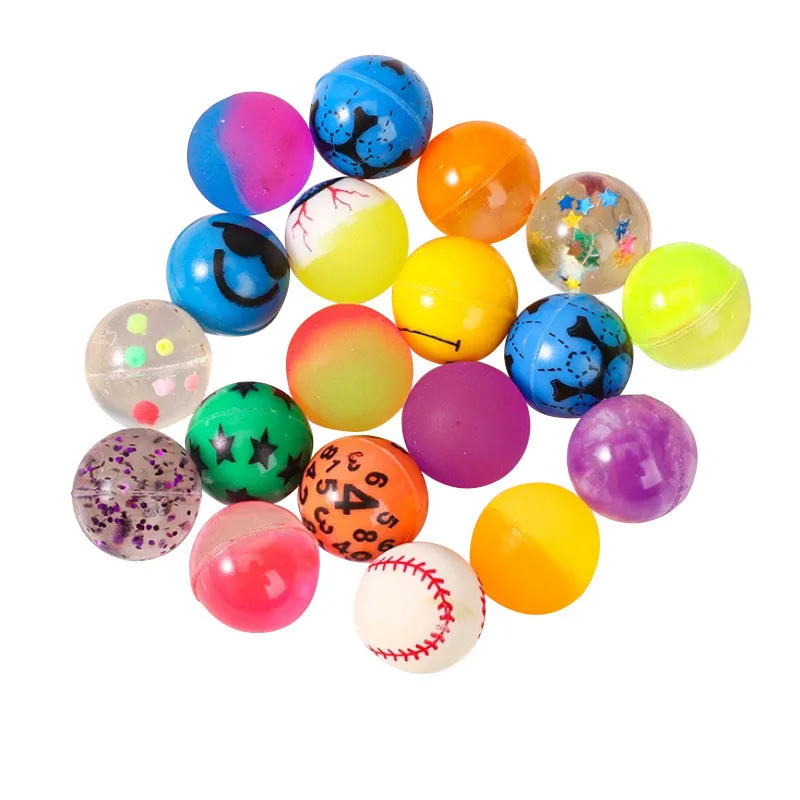 Elastic Ball Candy Color Rubber Jump Ball Dual Color Matte Solid Elastic Ball Rainbow Colorful Floating Water Ball Fun Ball Toy 4