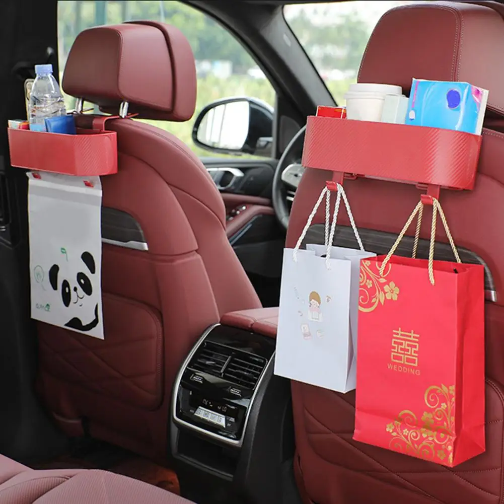 

Car Storage Box Multifunctional High Capacity Keep Neat Universal Auto Back Sear Cup Holder Sundries Organizer With Hooks