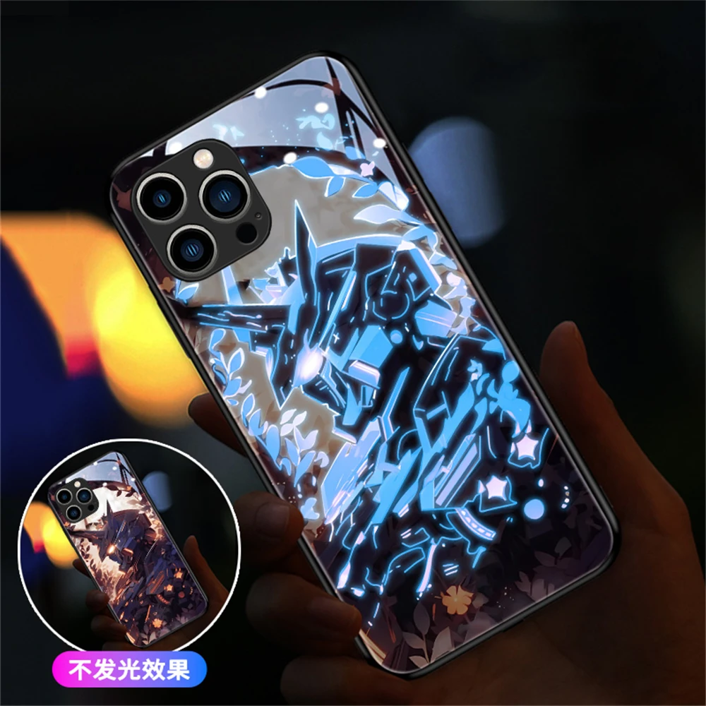 

Japanese Anime Pattern LED Calling Light Flash Phone Case For Samsung S24 S23 S22 S21 S20 FE Note 10 20 Plus Ultra A54 A53 A14