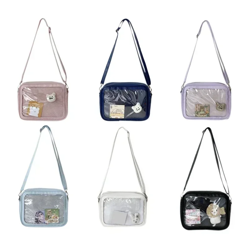 Elegant Women's Sweet Lolita Crossbody Bag - Cute Japanese-Style with Transparent Pocket