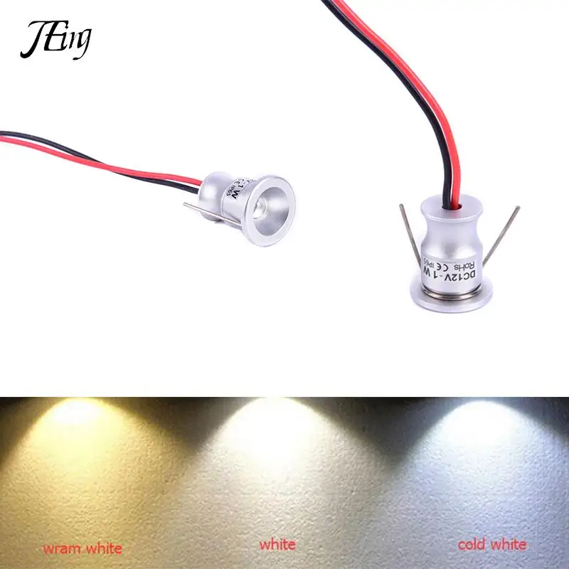 

12V Led Spotlight Cabinet Mini Spot Light IP65 Waterproof Recessed Down light Cupboard Showcase Display Light 1W Aluminum Body