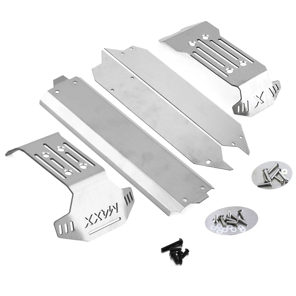 5pcs Stainless Steel Front Rear Chassis Armor Skid Plate