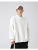 Heavyweight Thick Needle Pit Stripe Texture Sweater Solid Loose Round Neck Knit Jersey Coat man clothes 5