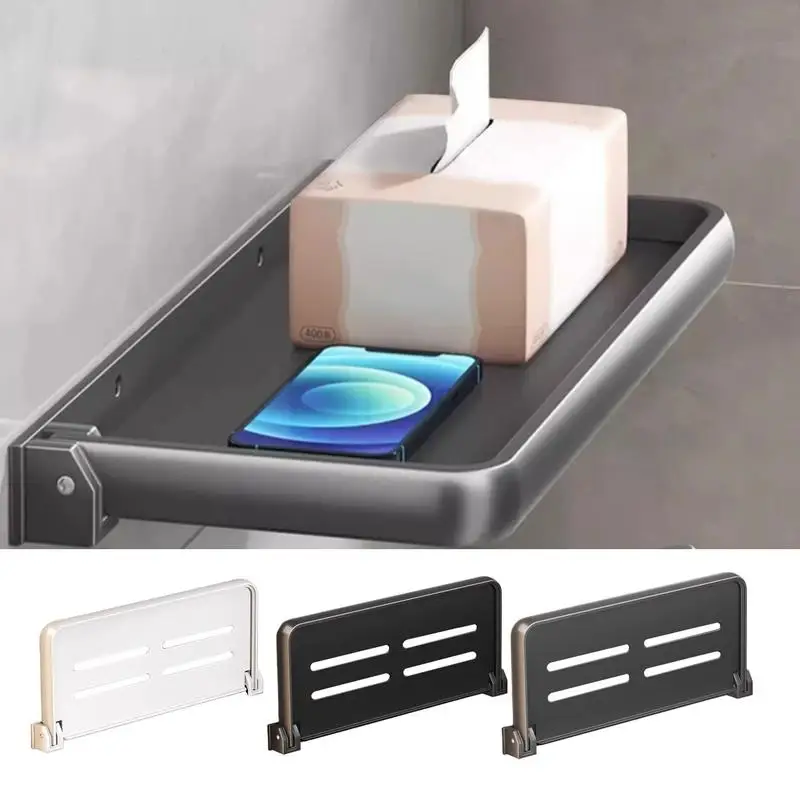 Folding RV Shelf Campers Fold-Down Wall Shelf For Shower Rack Organizer Aluminum Wall Storage Rack RV/Campers Interior Accessory