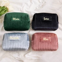 Custom Name Makeup Bag Premium Velvet Travel Organizer Toiletry Cosmetics Bag Personalised Bridesmaid Wedding Gift 1