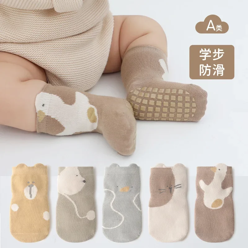

Cute Cartoon Baby Socks Point Glue Non-slip Indoor Floor Socks Baby and Young Children Early Education Toddler Socks Autumn