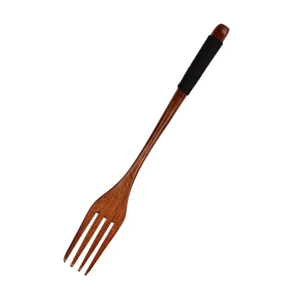 Natural Wooden Spoon Wooden Fork Rice Soups Spoon Utensil Cereal Fork Dinnerware Cutlery Cookware Kitchen Accessories