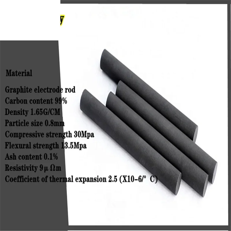 5pcs Black Carbon Rod Graphite Electrode Cylinder Rods Bars 10x100mm For Industry Tools High Temperature Carbon Graphite