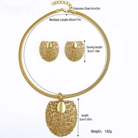 Ensemble de boucles d'oreilles et collier couleur or pour femmes, pendentif ras du cou Unique, ensemble de 3 pièces, bijoux, accessoires de qualité, livraison gratuite 2