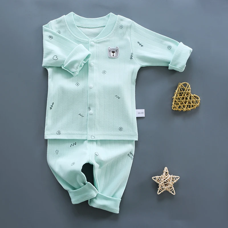 Spring Newborn Baby Girl Boy Clothes Sets Bear Embroidery Cotton Coat + Long Pants Toddler Girls Clothing Baby Pajamas Suits baby clothes set gift