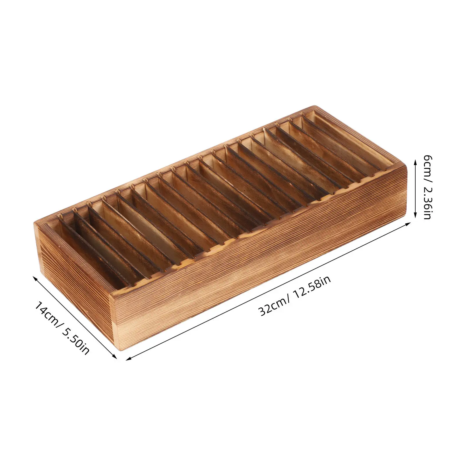 Solid Wood Business Card Organizer Box Desktop Card HolderRemovable Dividers for Office Home  Portable Minimalist