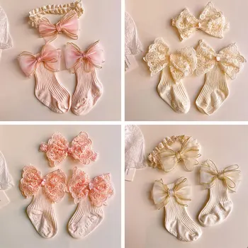 Baby Bow Headband & Socks Set 1