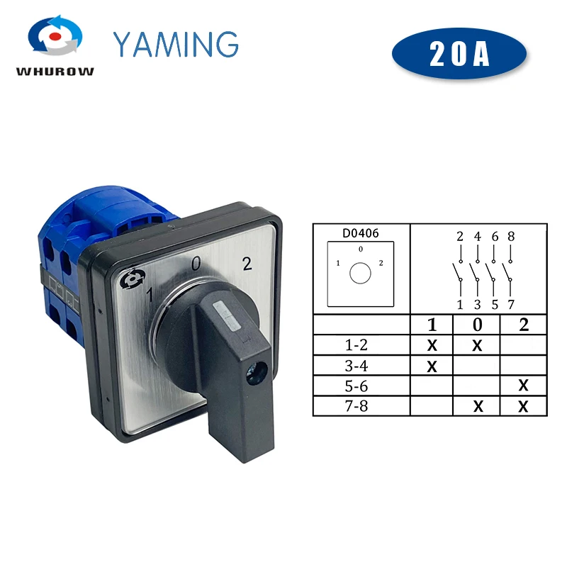 Interruptor de transferencia de leva LW26-20D0406/2, 690V, 20A, 2 3 posiciones, Selector eléctrico, fabricante - AliExpress