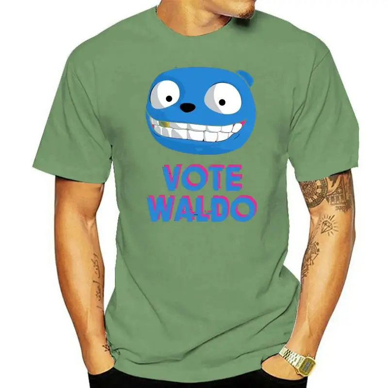 

Черная зеркальная футболка Vote Waldo