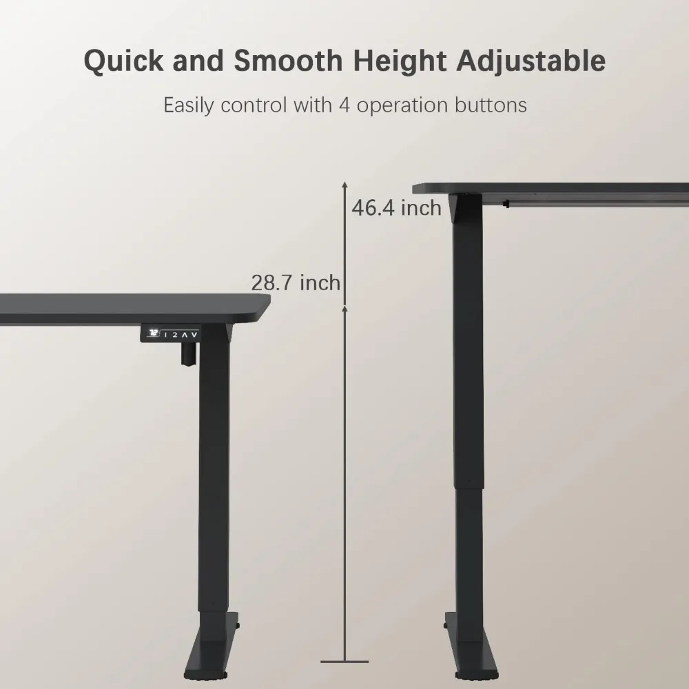 Electric Height Adjustable Standing Desk Large 55 x 24 Inches Sit Stand Up Desk Home Office Computer Desk Memory Preset 3