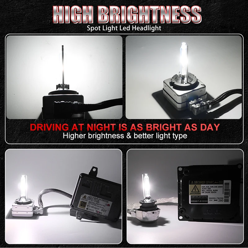 2X D2S D4S D3S HID Bulb Xenon Headlight Mini 1:1 Size 4300K 6000K 8000K Canbus D4R D2R Car Lamp Super Bright 12V Plug&Play 5