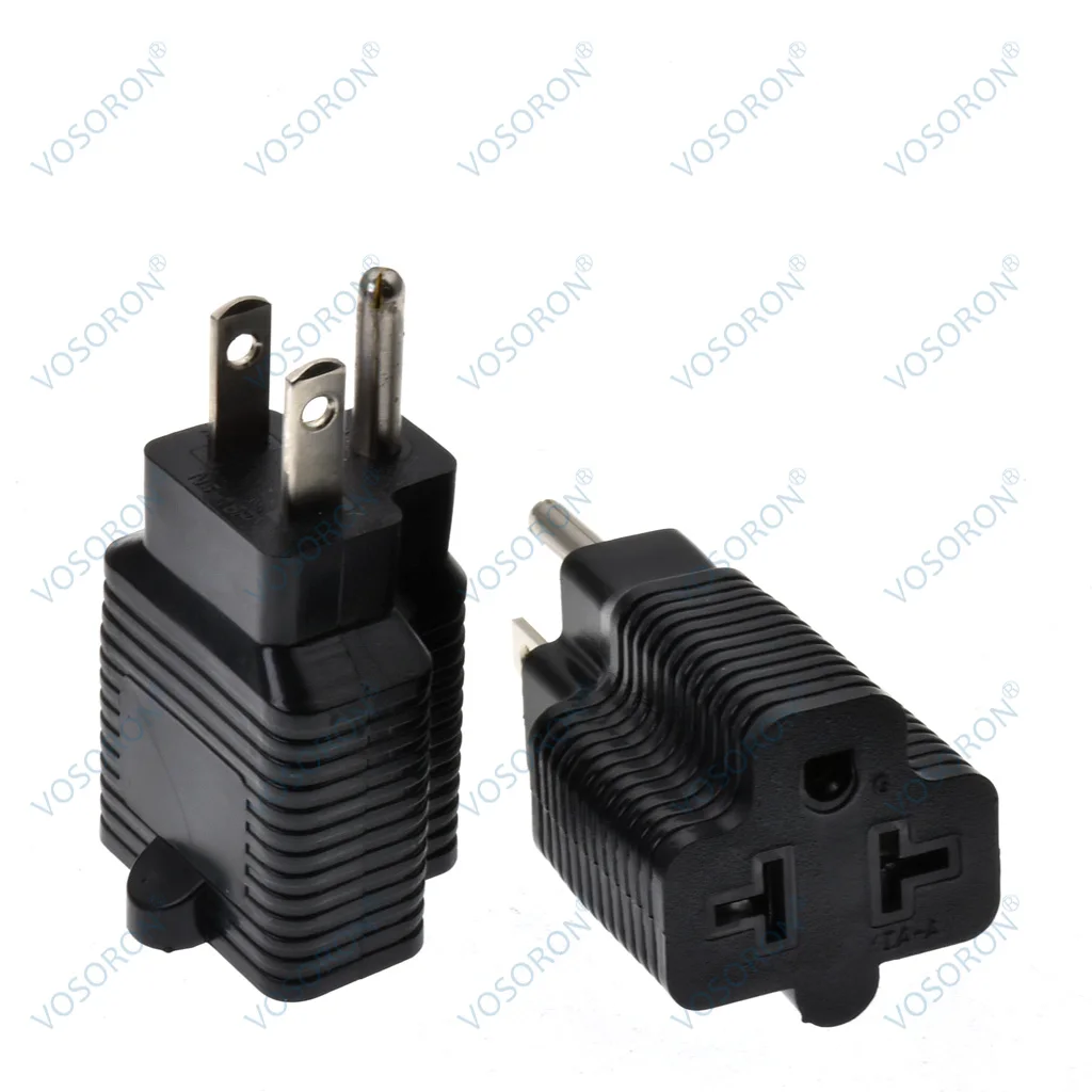 15 Amp Household AC Plug to 20 Amp T Blade Adapter,5-15P to 5-20R,5-15P 6-15R,5-15P 6-20R, 15A 125V 20A 250V Adapter