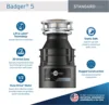 5 Garbage Disposal, Standard Series 1/2 HP Continuous Feed Food Waste Disposer, Black, Set of 1 | USA | NEW 2