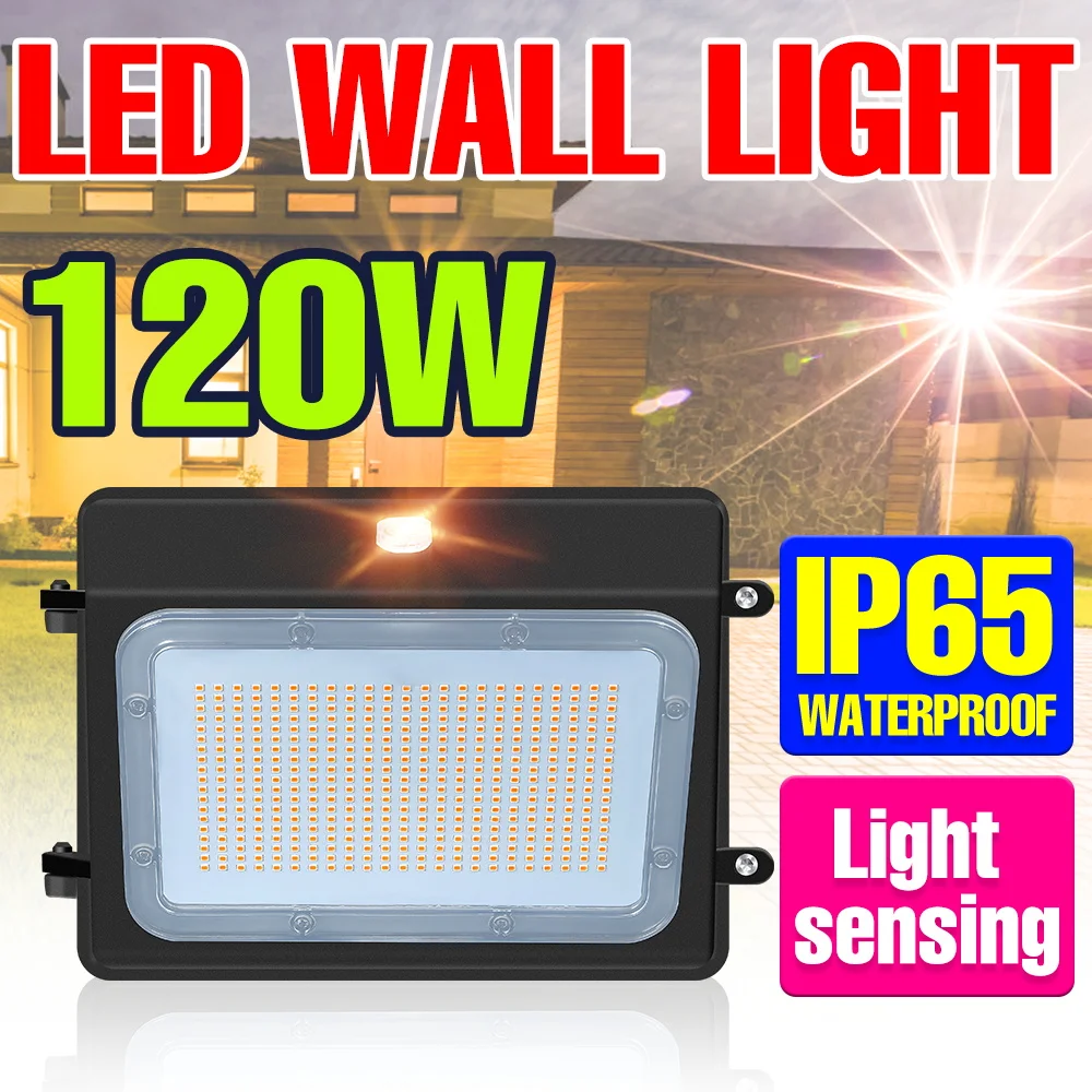 Outdoor LED Wall Lamp IP65 Waterproof Floodlight 60W 80W 100W 120W Garden LED Flood Light 220V Lampada LED Landscape Lighting