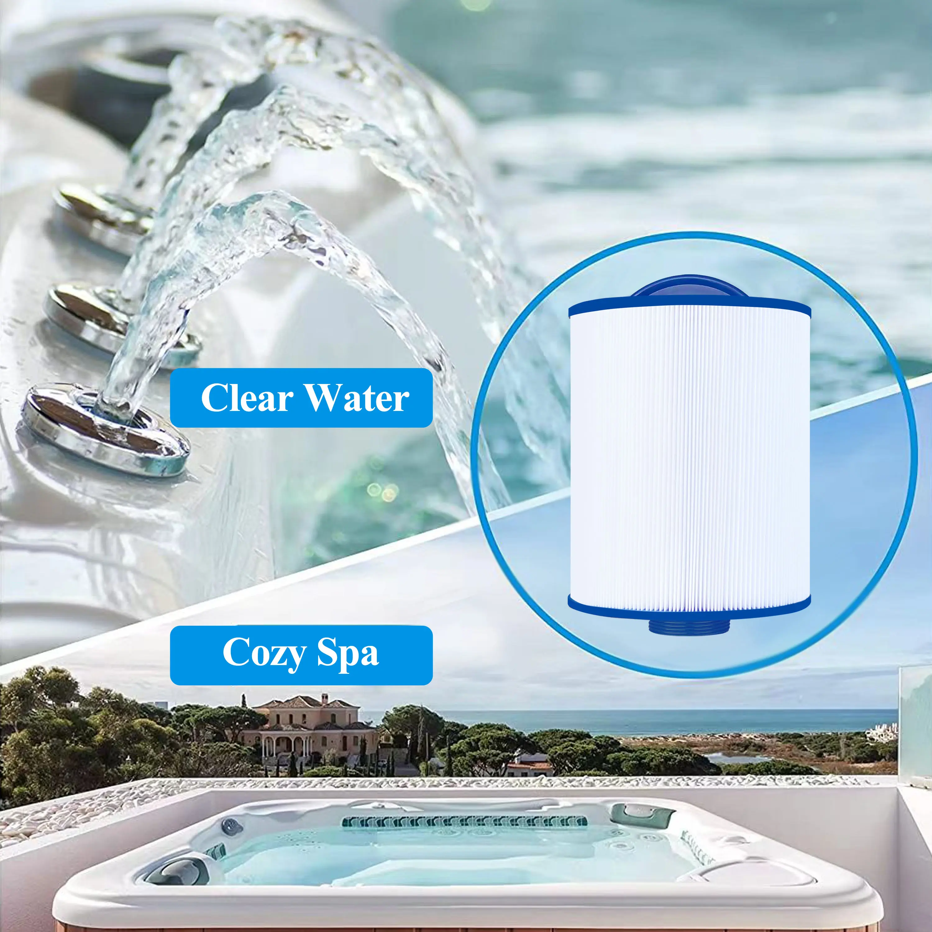 Cryspool PMA40L Spa Filter Compatible with 6CH-402 X268543 PMA40L-F2M 40 sq.ft 2 Pack