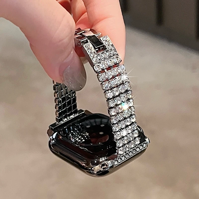 Elegant Diamond Metal Strap for Women - Premium Watch Bracelet