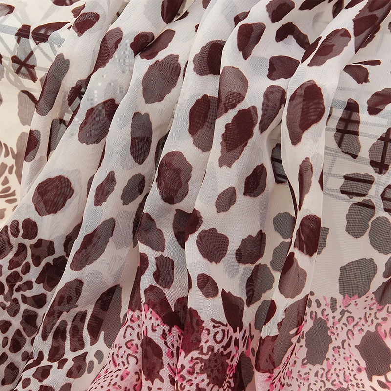 50X160cm Echarpe Fine En Mousseline De Soie Imprimee Leopard Pour Femmes Musulmanes, Chales Hijab, Umschläge Respirantes – Detail 9